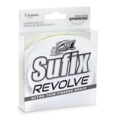 Sufix Revolve Braided Fishing Line, High-Performance Braid with Smooth Casting and Durability, Neon Lime, 12 lb