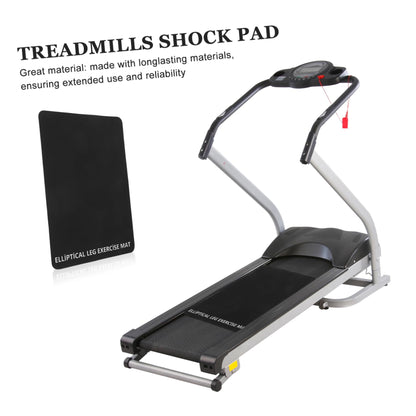 ifundom Non-Slip Shock-Absorbing Mat for Treadmills Vibration Dampening Floor Protector Black PU Exercise Equipment Mat for Home Gym