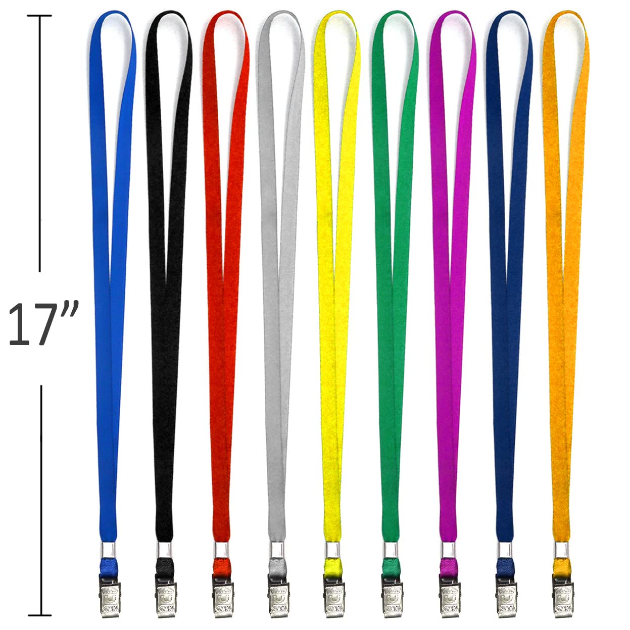 Beebel Red Lanyards 100 Pack Nylon Flat Badge Lanyard Bulldog Clip for Id Badge Name Tag (Red, 100 Pack)