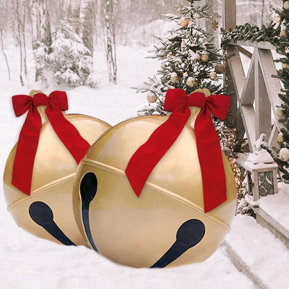 2PCS Inflatable Christmas Ball 23.6IN Giant Jingle Bell Inflatable Ball Fun Christmas Inflatable Yard Decor Xmas Balloon Pendant Outdoor Ornament for Garden Yard Patio Christmas Holiday Decor