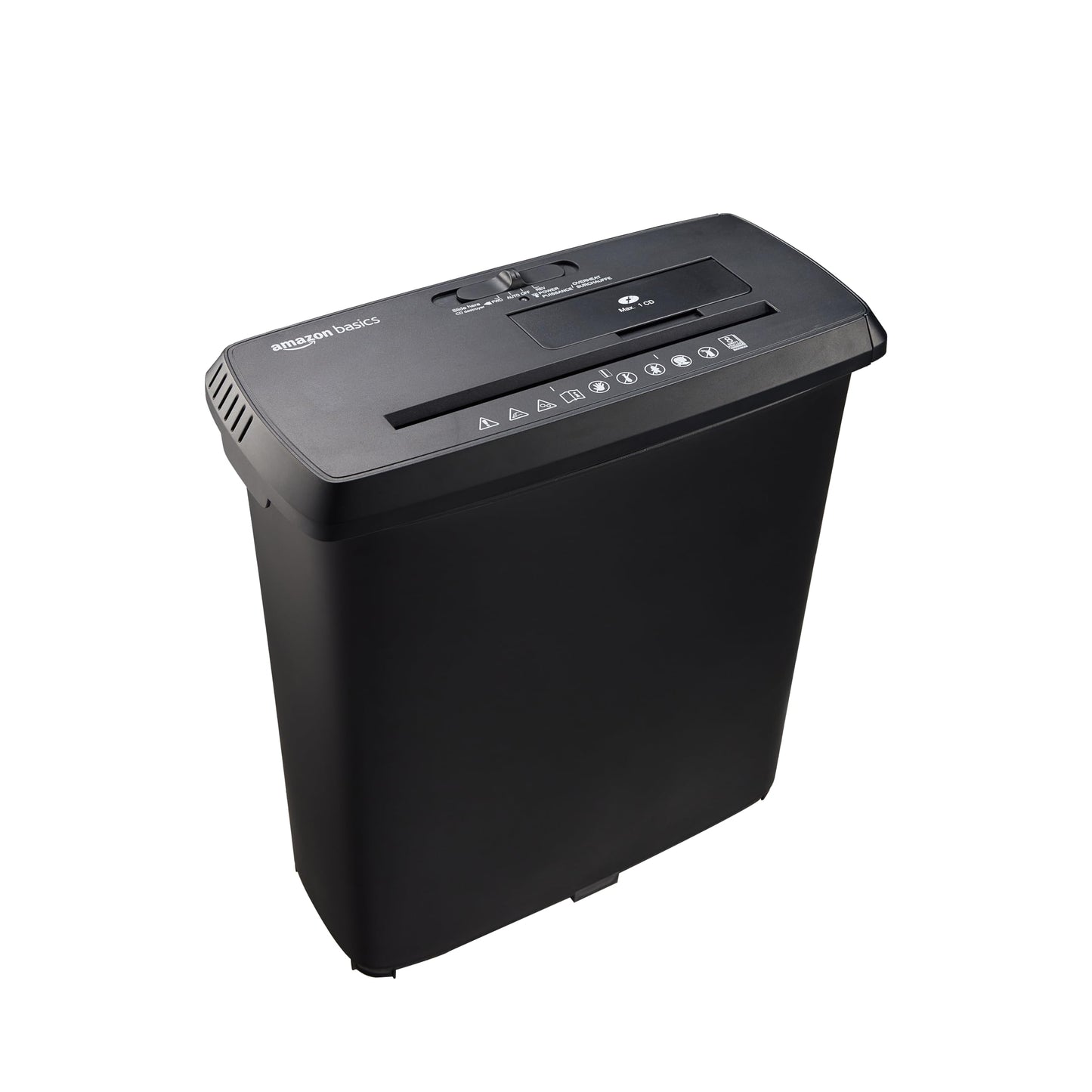 Amazon Basics 8-Sheet Strip Cut Paper Shredder for Home and Office, CD/Credit Card Shredder, 3.4 Gallon Bin, Black