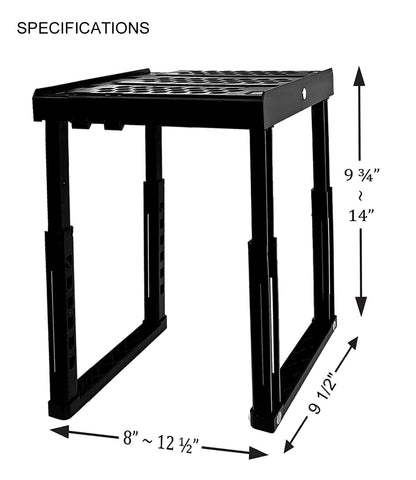 Locker Organizer Shelf， Adjustable Width and Height, Ideal Locker for School, Office, and Gym Lockers (Black)
