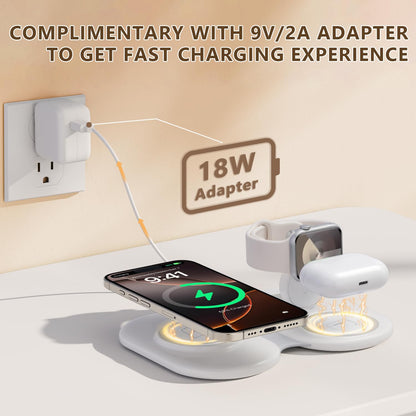 2025 Traveling Portable Wireless Mag-Safe Fast Charging Station,Magnetic 3 in 1 Charger for iPhone 17 16 15 14 13 12 Pro Max Plus,Apple Watch Series & Air pods 4 3 2 Pro-Gifts for Family