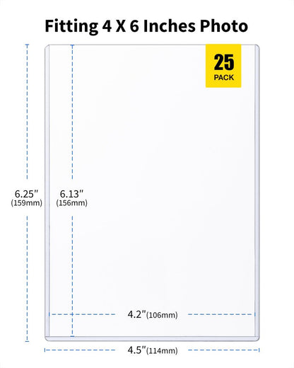 HYARUAT 4x6 Toploader - Durable Hard Plastic Sleeves, Sheet Protectors for Photo Cards, Kpop, Post and Trading Cards (25-Pack)