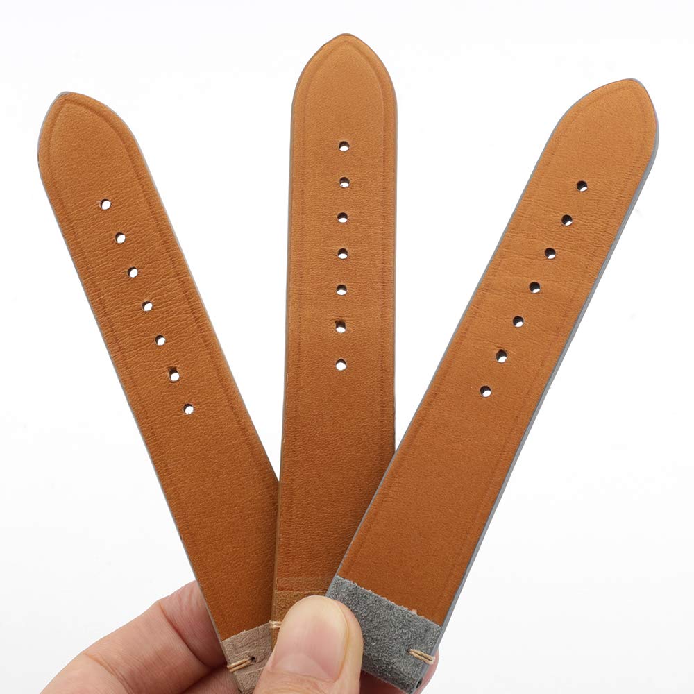 Onthelevel Suede Leather Watch Strap 18mm 20mm 22mm Vintage Chamois Leather Watch Band for Men or Women (18mm, Brown)