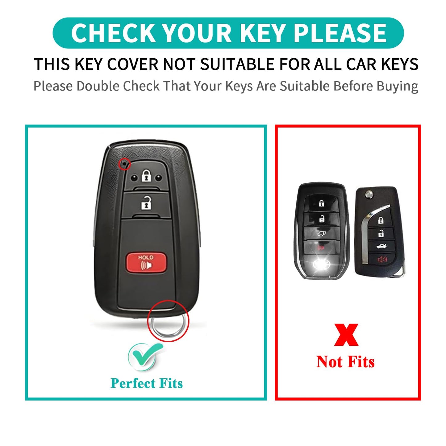 MILD EAST for Toyota Key Fob Cover Genuine Leather Key Case Shell Compatible with 4Runner Highlander Camry RAV4 C-HR (Brown, 3 Buttons)