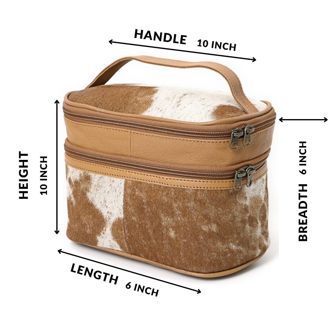 Merbaa Jewelry Travel Organizer, Waterproof Leather Bag - Storage Organizer, Groom & Bridesmaid Wedding Gifts, Full Grain Leather, Handmade Travel Case (Tan)