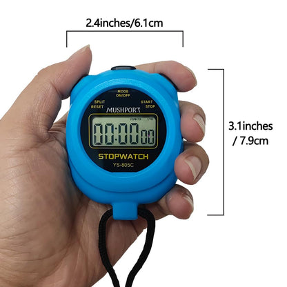 MUSHPORT 2 Pack Digital Stopwatch Sport Timer, ON/Off Countdown Large Display Simple Stop Watch for Sports Coaches PE-Teacher Referees, Blue