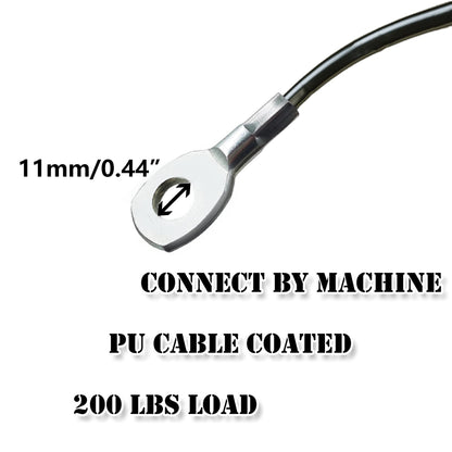 J Bryant Fitness Gym Replacement Cable Fitness Pulley Cable Thick 0.2inch/5mm Heavy Duty Steel Wire Rope for Home Gym Cable Pulley Attachments Machine Accessories (Type-B, 98")