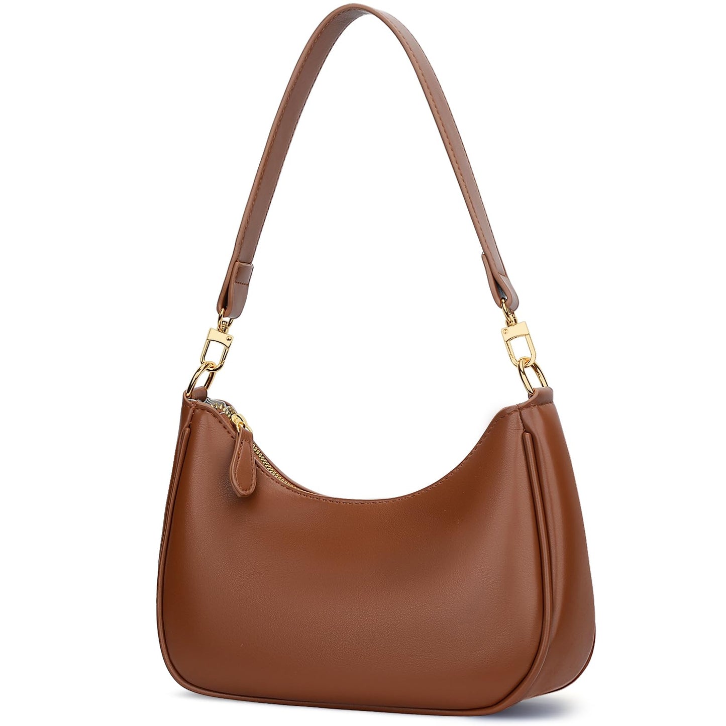 KKXIU Shoulder Bag for Women Cute Hobo and Tote Handbags Retro Clutch Underarm Purse with 2 Removable Straps (Brown)