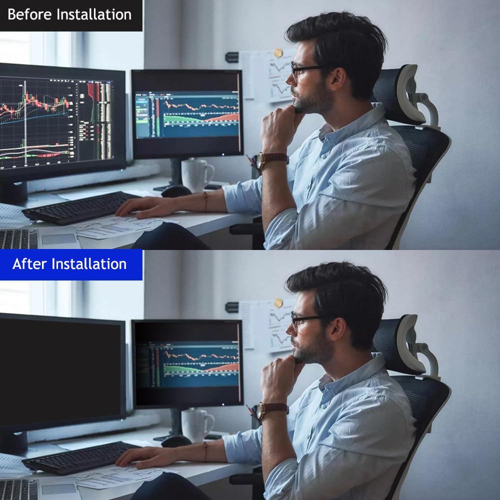 WELINC [2 Pack] 24 Inch - 16:9 Aspect Ratio - Computer Privacy Screen Filter for Widescreen Monitor - Anti-Glare - Protects Eyes from Harmful Glare and Blue Light