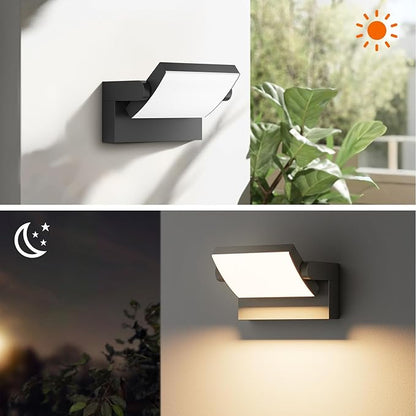 Modern Outdoor Lights, 40W Black LED Exterior Light Fixture, 3000K Outdoor Wall Sconce, IP65 Waterproof Porch Lights for House