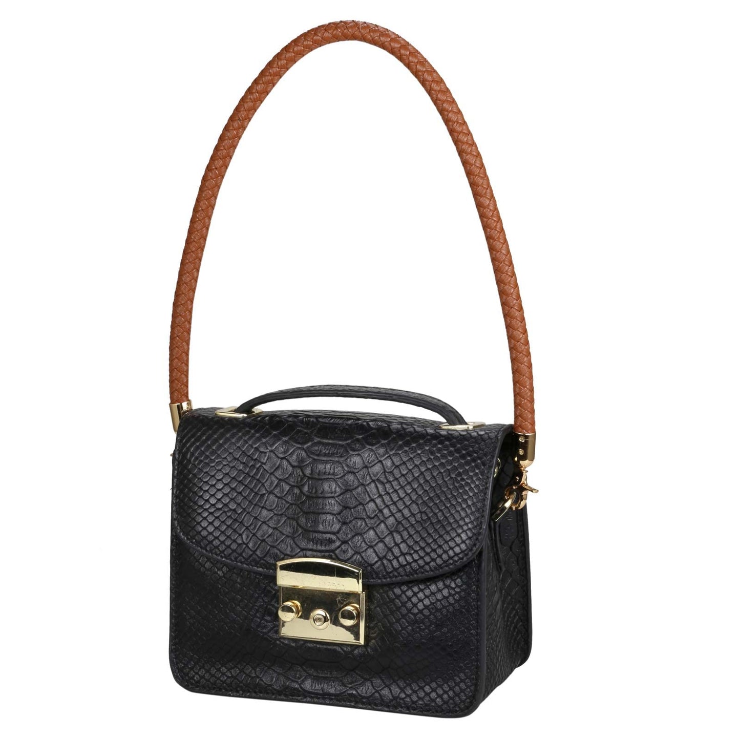 ALLZEDREAM Leather Shoulder Bag Straps Replacement Purse Handbag Braided Handle (Brown,11.8in)
