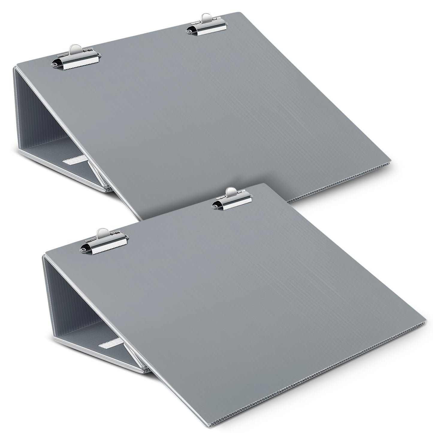 Nuanchu 2 Pcs Folding Slant Board for Writing 14 x 12 Inch Large Slanted Clipboard Adjustable Tilted Writing Board Sloped Surface to Improve Handwriting Legibility Endurance for Office Reading, Gray