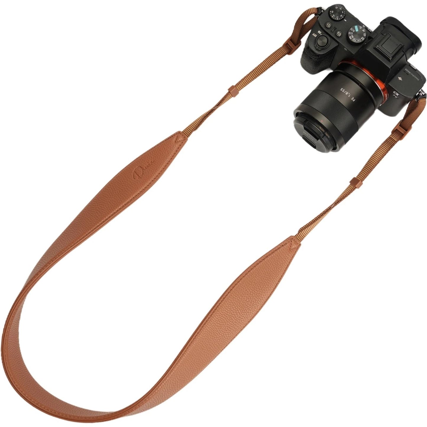 Divvia 1.8”Wide Camera Strap, Fashionable PU Leather Camera Strap for Sony/Nikon/Canon/Minolta/Panasonic/SLR/DSLR Cameras (Brown, 1.8 inch)