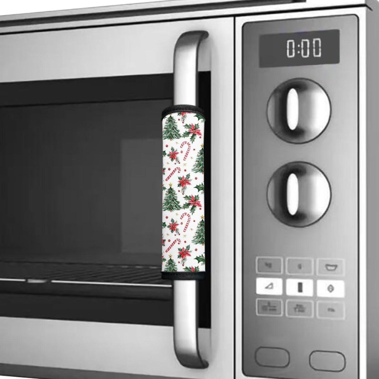 Tutolipy Christmas Tree Fridge Door Handle Cover Christmas Refrigerator Decorations Candy Cane Door Knob Covers Xmas Decor Kitchen Appliance Protector