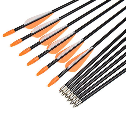 Practice Fiberglass Arrows Archery 24 Inch Target Shooting Safetyglass Recurve Bows Suitable for Youth Woman Beginner 12PCS