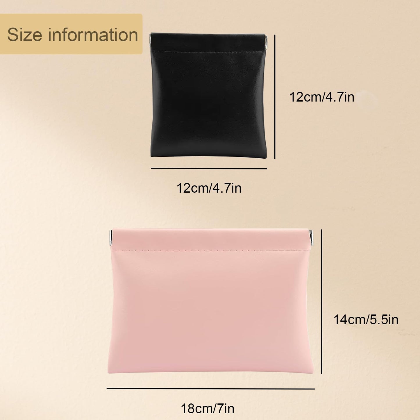 Zilotusnte 2 PCS Small Makeup Bag for Purse, Coin Purse Lipstick Cosmetic Accessories Organizer, Mini Portable Leather Cosmetic Bags for Women, Small Travel Kit Storage Pouch (2 Medium), LQB-CD