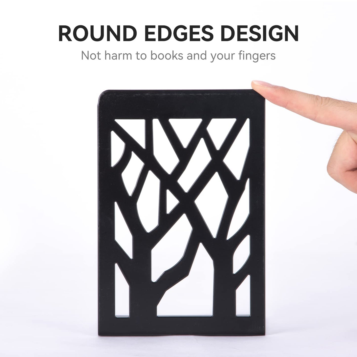 Book Ends, Bookends, Bookends for Shelves, Bookend, Book Ends for Heavy Books, Black Metal Book Shelf Holder Home Decorative, Book Stoppers for Shelves 3 Pair