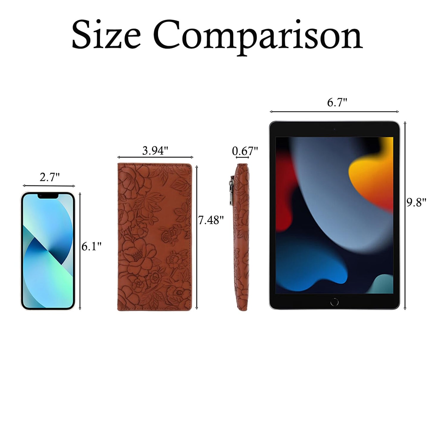 Bakurok Wallet Women Slim Thin RFID Blocking Bifold Floral Minimalist Vegan Leather Card Holder with Zipper Pocket ID Window