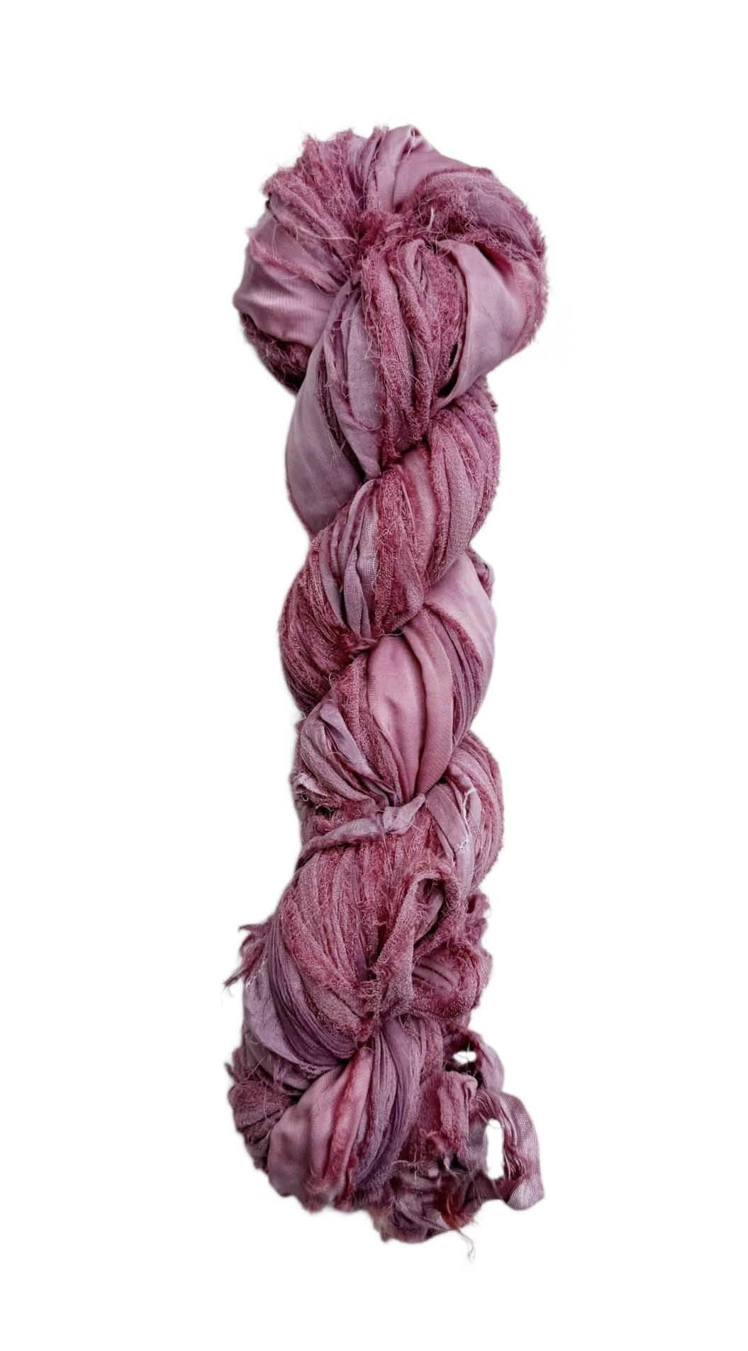 Maker's Craft Chiffon Sari Ribbon 40 Yards, 100 Gram Skein, for DIY Knitting, Christmas Decorations, Gift Wrapping, Scarf, Wall Hangings, Jewelry Makings, Toys (Lilac)