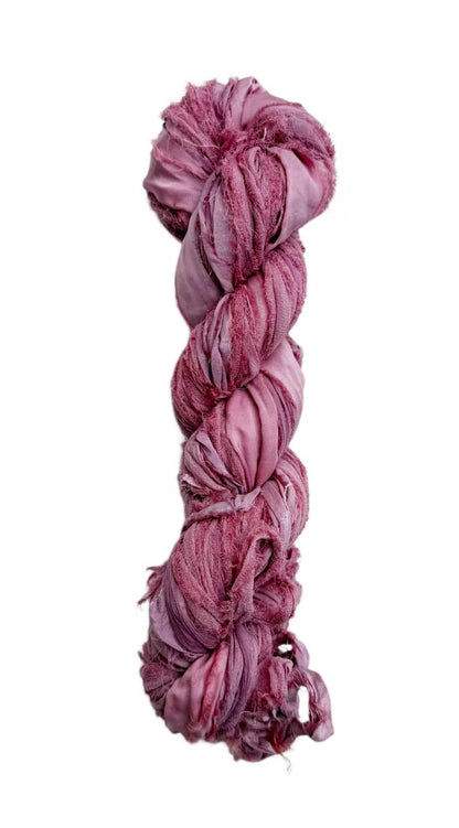 Maker's Craft Chiffon Sari Ribbon 40 Yards, 100 Gram Skein, for DIY Knitting, Christmas Decorations, Gift Wrapping, Scarf, Wall Hangings, Jewelry Makings, Toys (Lilac)