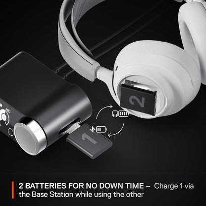 SteelSeries Arctis Nova Pro Wireless Multi-System Gaming Headset - Neodymium Magnetic Drivers - Active Noise Cancellation - Infinity Power System - Gen 2 Mic - PS5, PS4, PC, Switch, Mobile - White