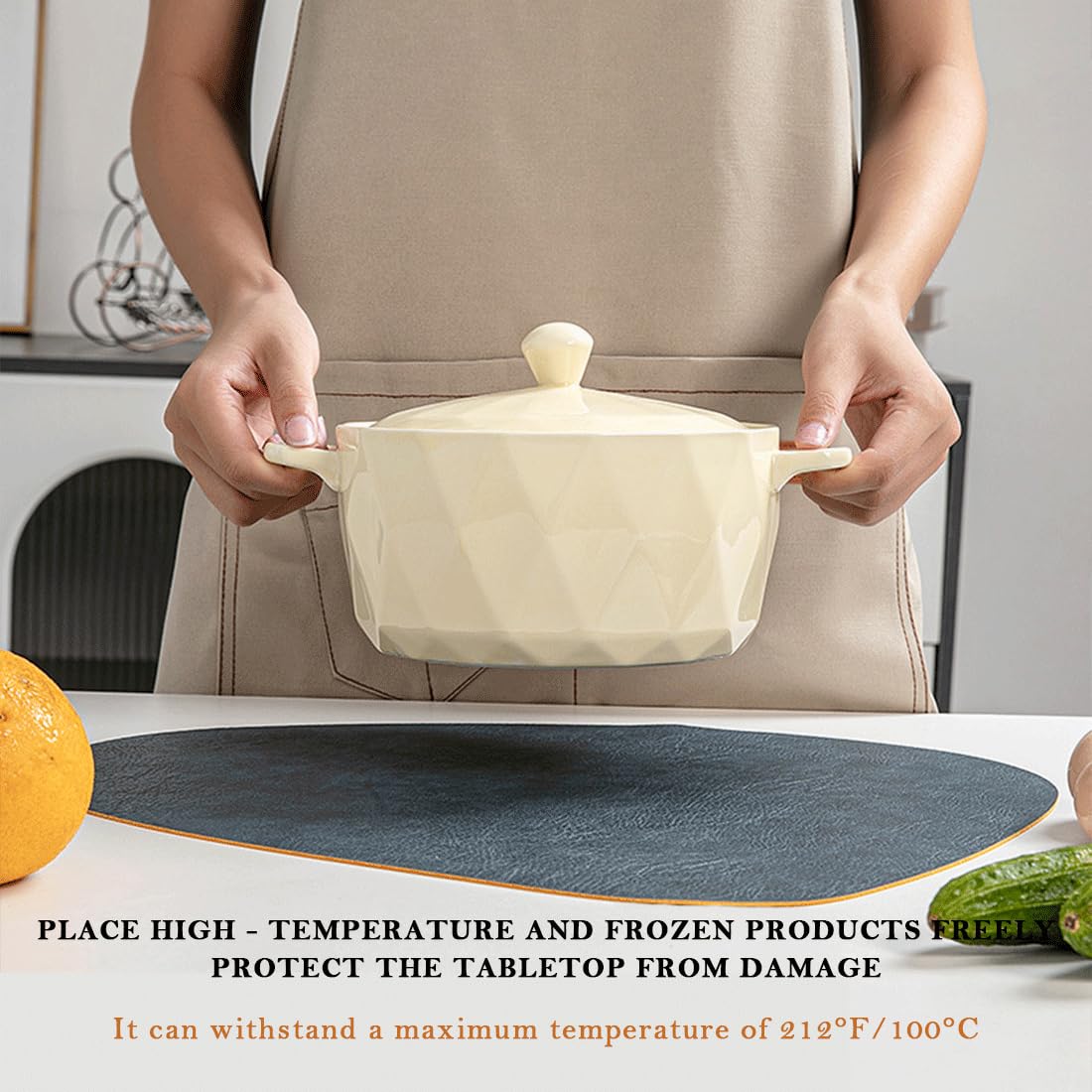 Lussenwert Faux Leather Placemats Set of 6 Waterproof Dual-Sided Placemats Heat Resistant Wipeable Place Mats with Coasters Non-Slip Dining Table Mats for Indoor Outdoor Gray Light Gray