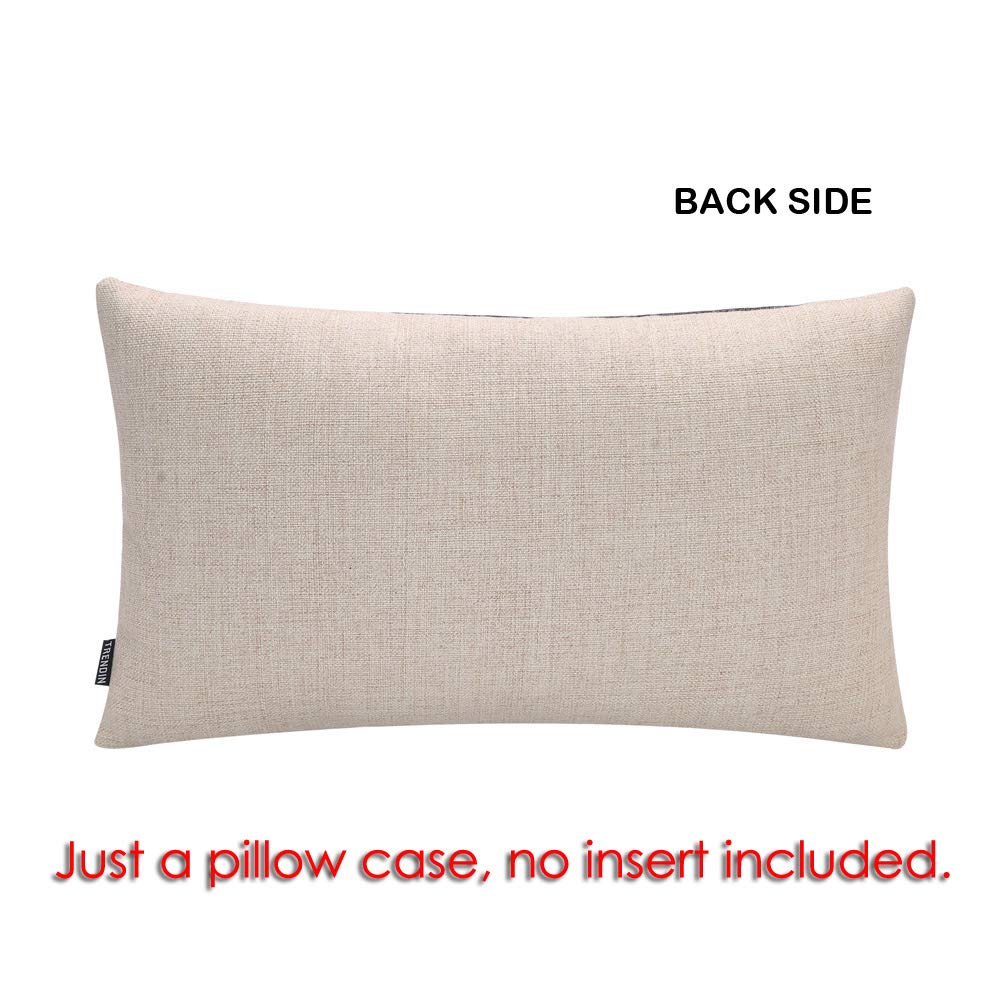 TRENDIN Christmas Couch Pillow Cover 20x12 inch, Blue Lumbar Throw Pillowcase, Home Chair Office Winter Decorations Linen Cushion Cover for Sofa Couch PL704TR