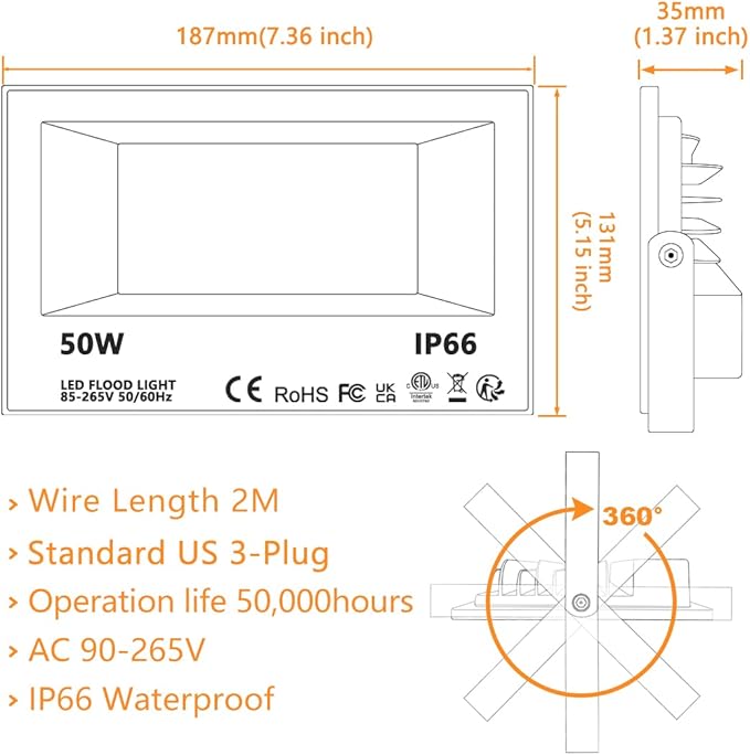 MELPO Led Flood Light 400W Equivalent, RGBW Led Outdoor Lights Colored Floodlight with Remote,40W