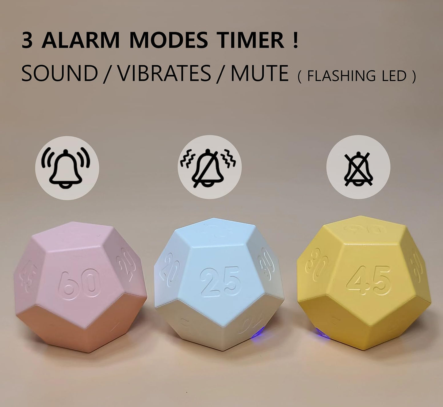 CREAVIVA Cube Pomodoro Timer - Flip to Start Countdown, Rechargeable Mini Productivity Timer for Study, Office, 11 Preset Times, Silent/Vibration, Time Management Tool for Kids & ADHD (Pink)
