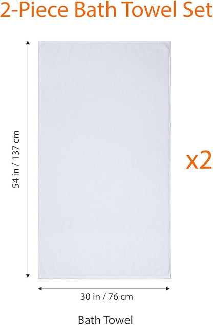 Amazon Basics Lightweight Quick-Dry Bath Towel, 100% Cotton, 2 Piece