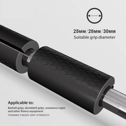 Rubber Barbell Grip, Thick Dumbbell Grip Arm Strength Tool, Barbell Clutch Suitable For Row/Puller/Kettlebell, Gym Biceps Arm Muscle Trainer (Black, 10CM/ 3.9IN)