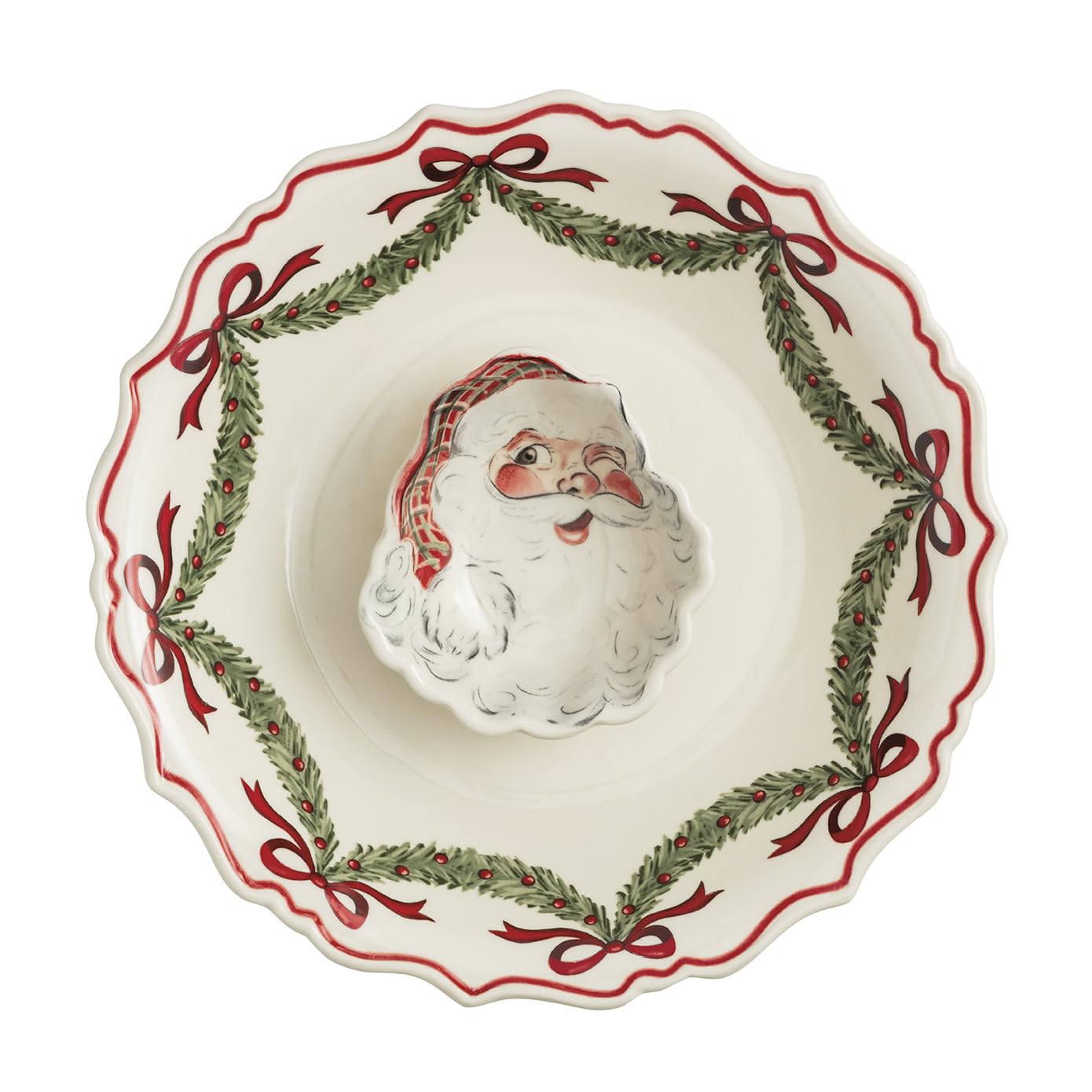 Mud Pie Christmas Santa Chip & Dip Set