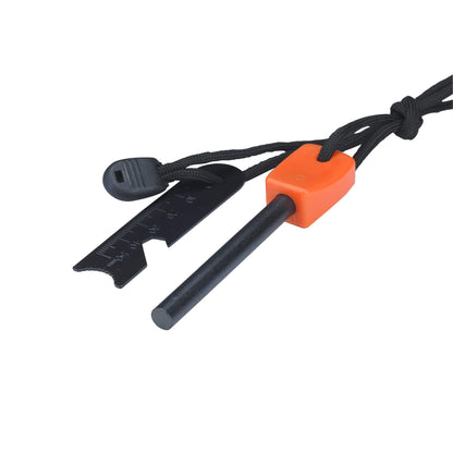 FOSTAR Ferrocerium Alloy Rod Fire Starter, 5/16 Inch Thick Waterproof Fire Steel, Bushcraft Ferro Rod with Easy Grip Handle, Multi-Tool Striker and Paracord Lanyard (2PCS, Black and Orange)