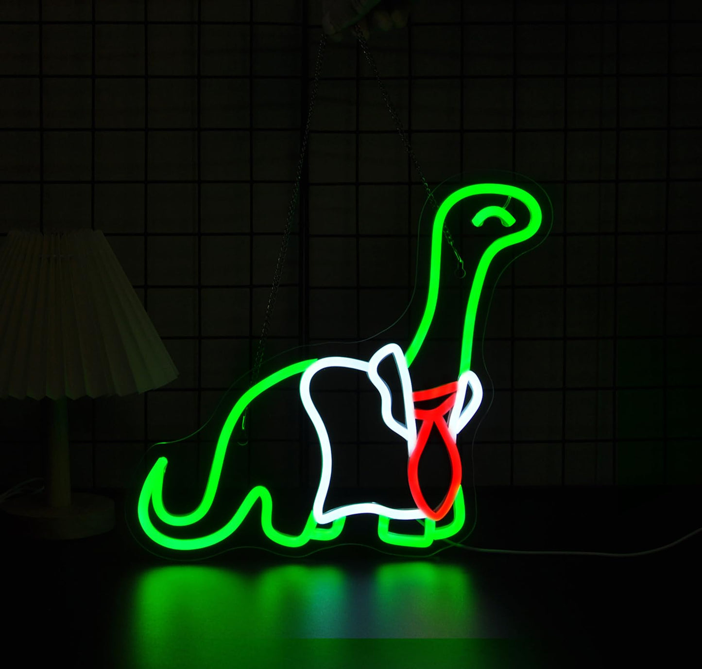 Qetibwk Dinosaur Neon Sign for Wall Decor Led Neon Signs Light Up Sign Room Decor Neon Lights Sign USB Powered