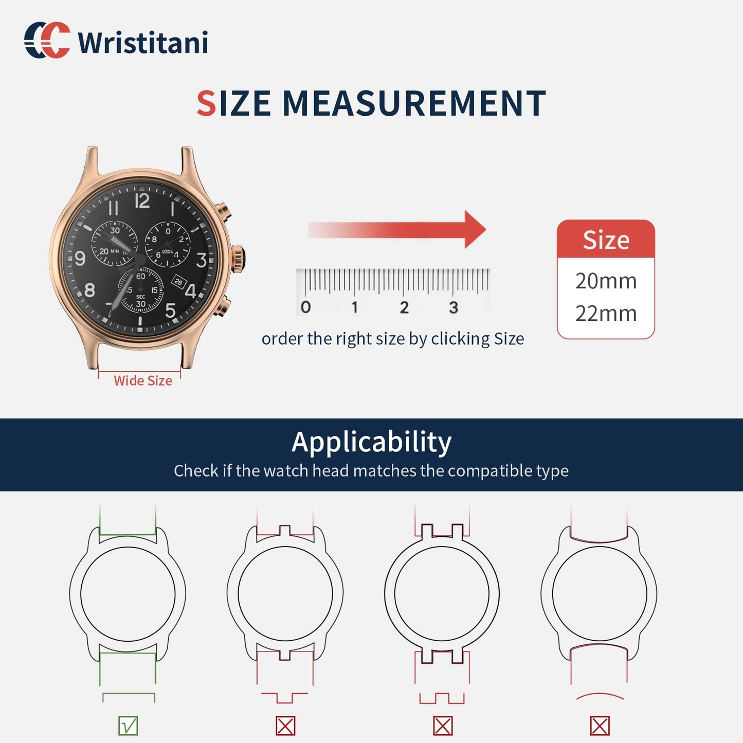 Wristitani 3 Pack Leather Watch Strap, 20mm 22mm Top Genuine Leather Watch bands for Men, Quick Release Vintage Wristband