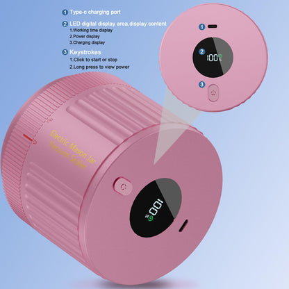 LOVE MOMENT Electric Mason Jar Vacuum Sealer Kit - Pink