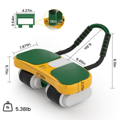 4-Wheel Auto-Rebound Ab Roller - Multifunctional Fitness Equipment for Core Training, Plank & Push-Up - Home Workout Gear