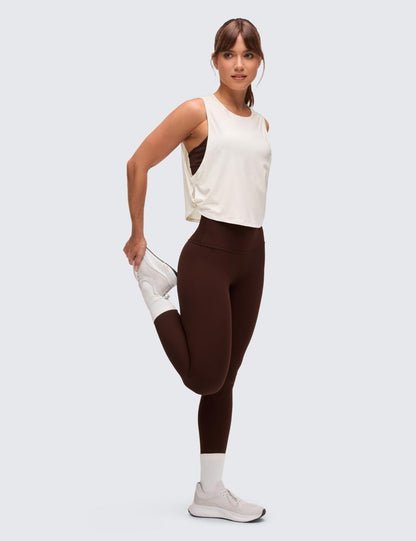 CRZ YOGA Pima Cotton Large Armhole Tank Tops for Women - Workout Sport Athletic Yoga Running Gym Loose Crop Sleeveless Shirts Milky White (Bone) Medium