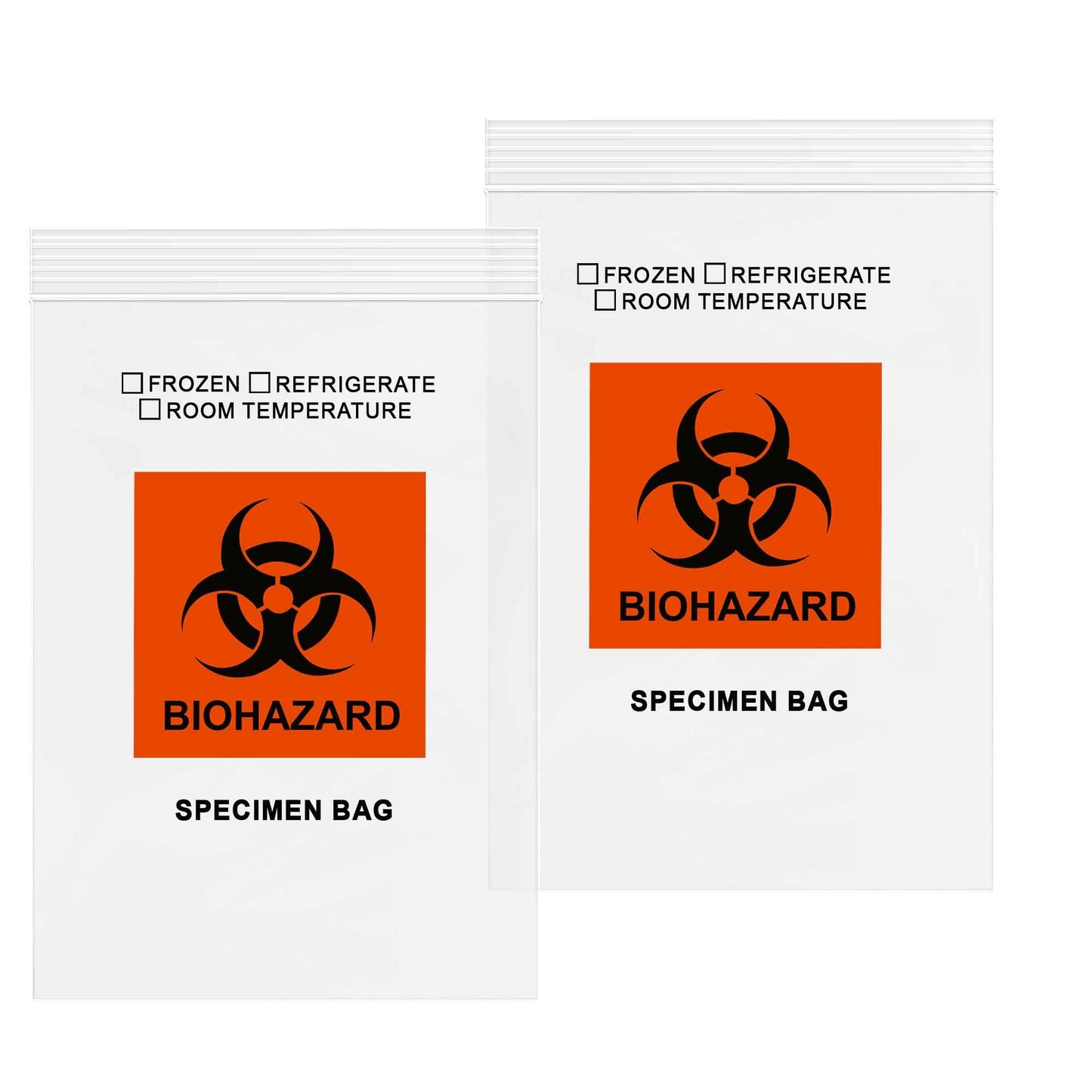 GPI - 6" X 9" 100 Pack, Biohazard Specimen Zip Bags, With Pouch, 2 Mil Thick, For Your Laboratory Or Health Care Facility Samples.
