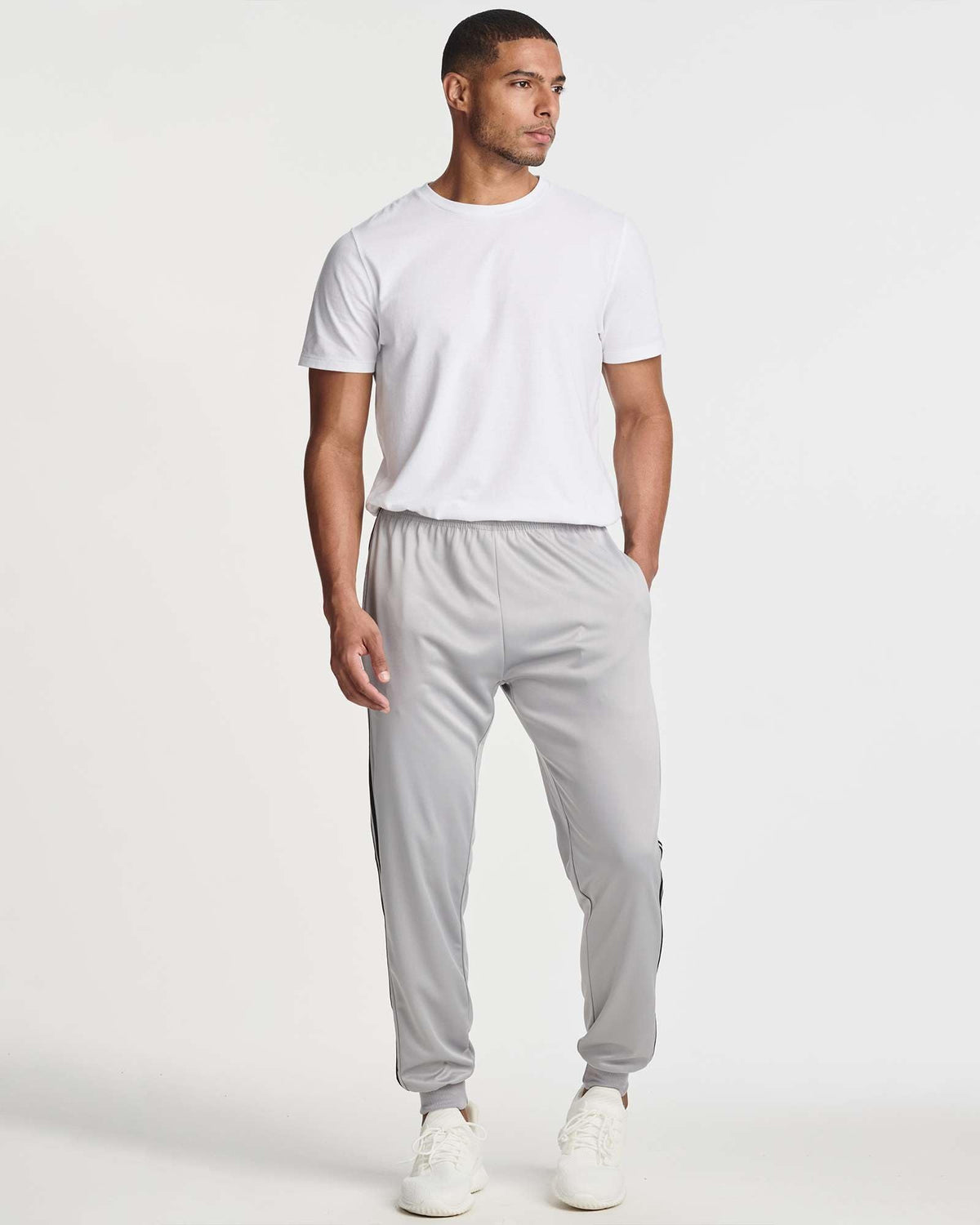 Real Essentials 3 Pack: Men's Tricot Active Athletic Casual Jogger Fleece Lined Sweatpants Pockets (Available in Big & Tall) -Set 2,S
