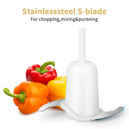 La Reveuse Electric Mini Food Processor Small Chopper 200 Watts 2-Cup Prep Bowl for Mincing Chopping Grinding Blending Pureeing (White)