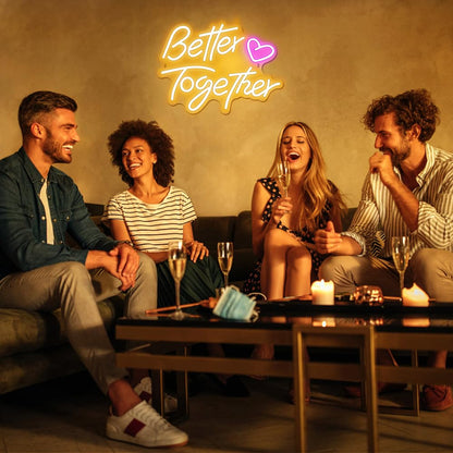 Better Together Neon Signs, Arrinew LED Neon Light Sign USB Powered for Home Wall Decor, Warm White Art Decorative Neon Lights for Holiday Party,Birthday Party,Wedding,Christmas
