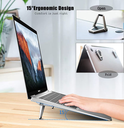 Portable Invisible Laptop Stand, Mini Aluminum Cooling Pad,Computer Keyboard Mount Kickstand,Ergonomic Lightweight Laptop Desk Stand (1pack（2pcs）)