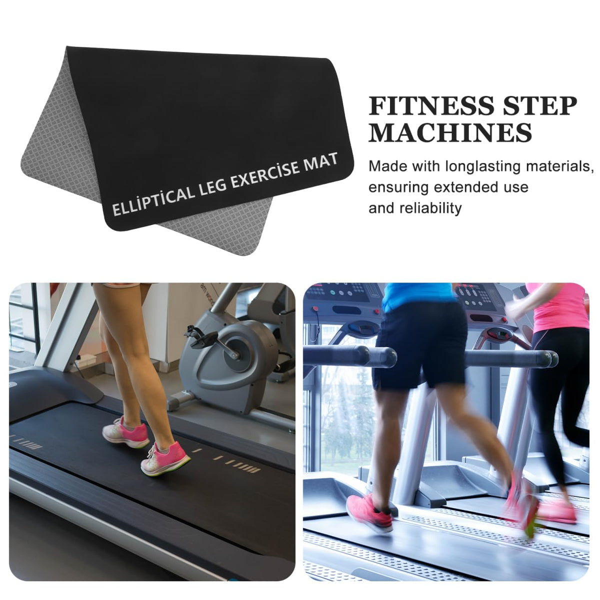 TOYANDONA Black Non- Treadmill Mat Shock-Absorbing Pad for Noise Reduction - Floor Protector for Home Gyms Compatible Various Treadmill Models