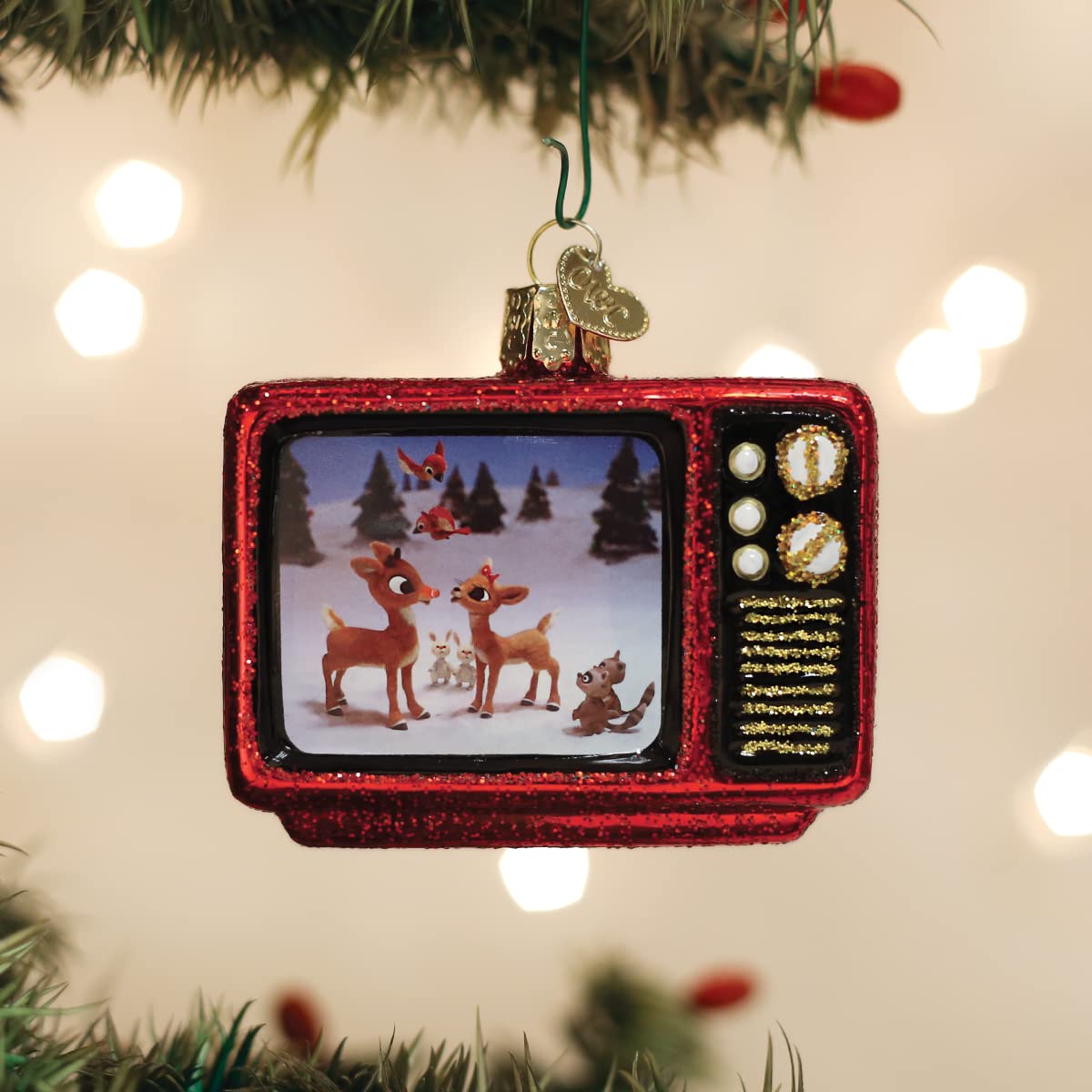 Old World Christmas Rudolph The Red-Nosed Reindeer 1964 TV Classic Glass Blown Ornament for Christmas Tree, Handcrafted Holiday Decoration, Rudolph Collection