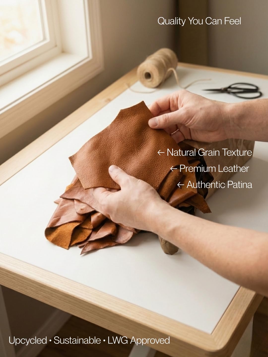 Brown Full Grain Leather Scraps: Sold by The Pound (1.0, Pounds)