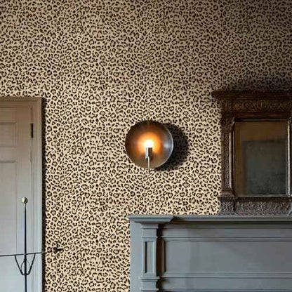 Simon&Siff Leopard Peel and Stick Wallpaper 17.3"x60" Black/Brown Vintage Animal Removable Wallpaper Renter Friendly Waterproof Modern Contact Paper for Bedroom Bathroom Cabinet