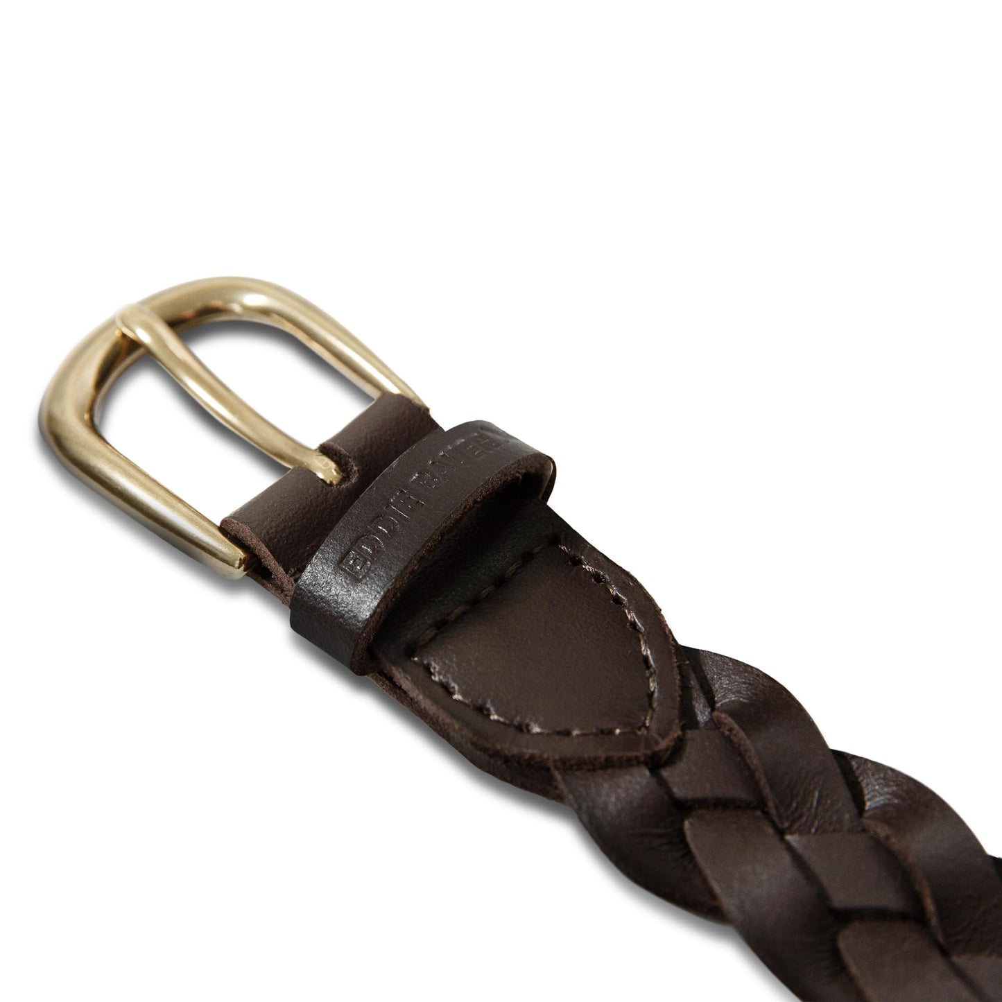 Eddie Bauer Women's Casual Leather Belts with Durable Metal Buckle, Thin Braided - Brown, Medium